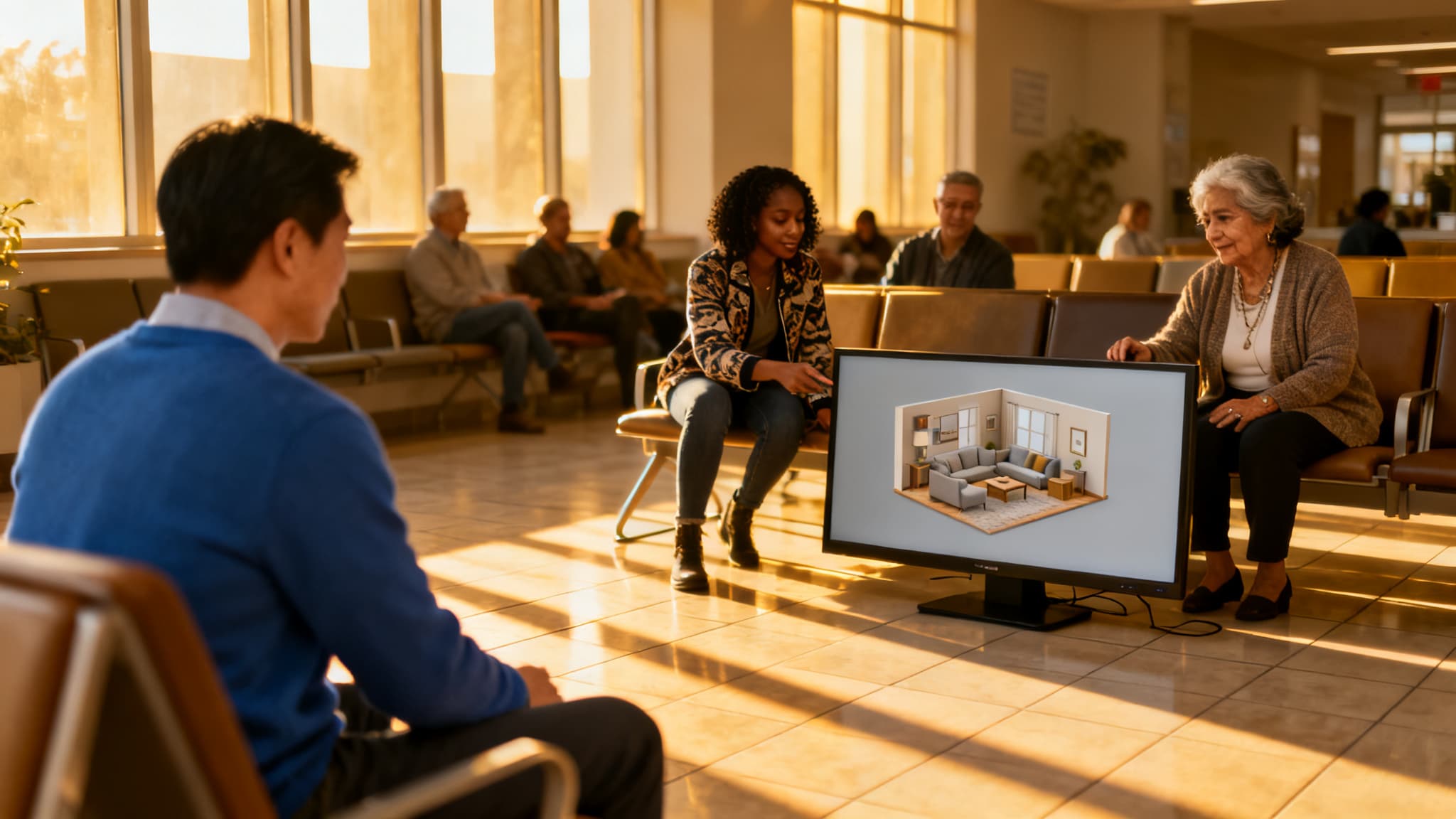 A stylish small apartment interior demonstrating virtual makeover ideas.